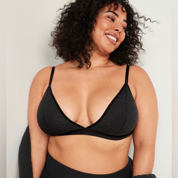 🆕 Old Navy Women’s Floral Mesh Bralette Top Bralette Bra Black XL 38DD 40D 40DD - Picture 5 of 13